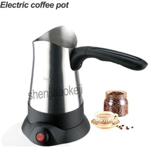 220v Electric coffee pot 360 degree all-round heating boiling teapot Stainless steel Turkish coffee pot boiled yellow wine jug