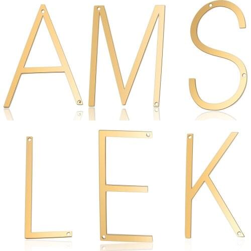 5 Pieces Gold Filled Alphabet A-Z Name Letter Connectors for Necklaces Wholesale DIY Jewelry Charms High Polished