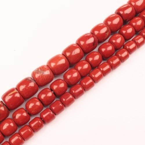 8-12mm Wholesale Red Stone Drum Shape Beads 15" BeadsFor DIY Jewelry Making !We provide mixed wholesale for all items