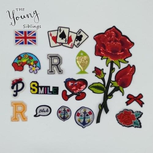 Brand new Fashion High quality Hot melt adhesive Applique Iron on patch Embroidery Stripes patches DIY Badges Clothing Accessory