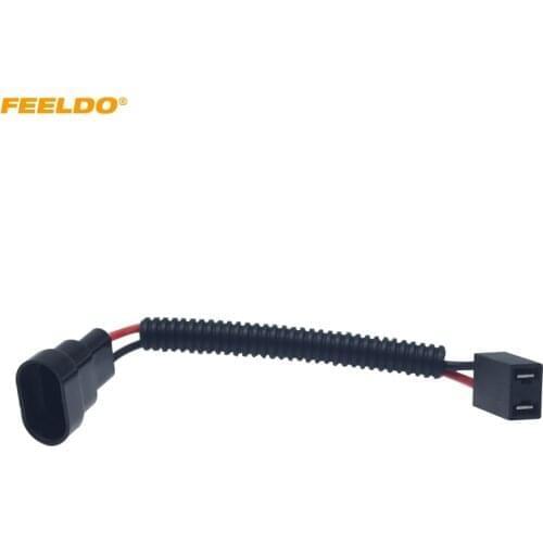 FEELDO 1Pc Auto Headlight Lamp Wiring Socket Adapter 9005-11/9006-11 To H7-21 Connector Plug Car Light Wire Cable