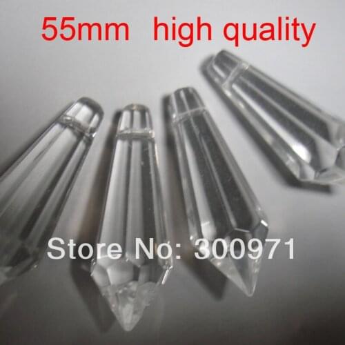 Free shippingChinaPost 50pcs/lot 55mm crystal U DROP pendant ,CRYSTAL U-DROP ICICLE PRISM crystal chandelier parts
