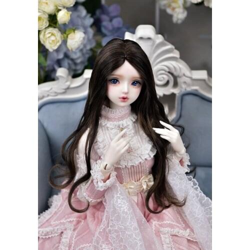 BJD doll wig suitable for 1-3 1-4 1-6 size super soft silk middle volume gentle long hair doll accessories