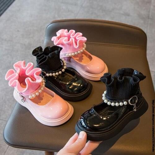 Casual Fashion Girls Boots Kids Ankle Boots Lace Beads Breathable Princess Sweet Children Ankle Shoes Autumn Winter Boots