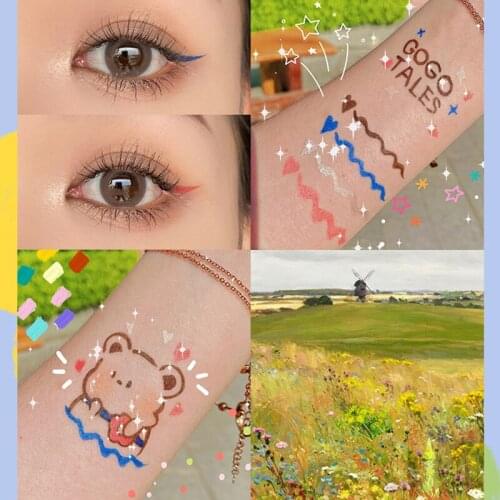 Colorful Liquid Eyeliner Blue Waterproof Long Lasting Liquid Eyeliner Diamond Matte Eyeliner Eye Liner Pen Cosmetics QBMY