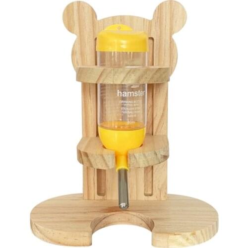 Hamster Water Bottle Holder Adjustable Wood Stand Fully Open Design for guinea pig Small Pet Gift for Small Animals Gift