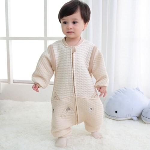 Split Leg Design Baby Sleeping Bag Long Sleeves Warm Sleeping Bags Sack Thick Spring Autumn Toddler Anti-kick Pajama Sleepsack