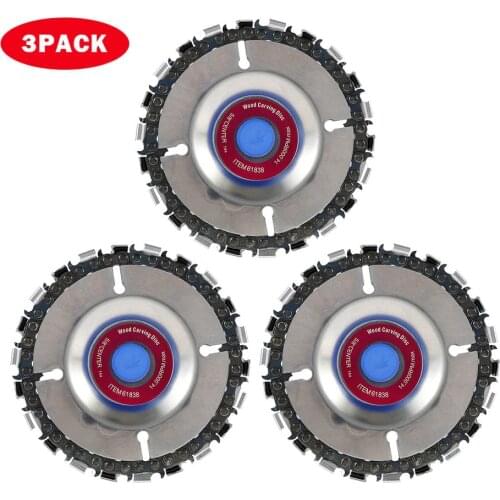 4/4.5/5 Inch Woodworking Cutting Blade Wood Slotted Saw Blade Angle Grinder Carbide Wood Carving Disk Grinder Disc Chain