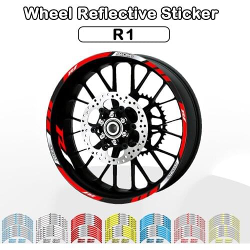 FOR YAMAHA YZF R1 YZFR1/M/S YZF-R1 Motorcycle Decorative Stripe Sticker Front Rear Wheel Reflective Decal Accessories