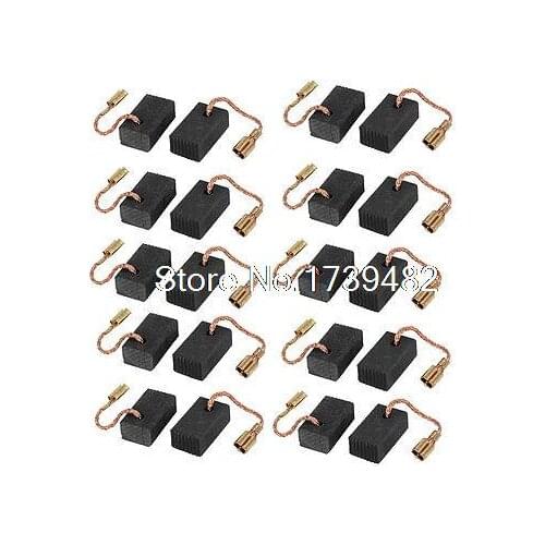 Power Tool 15mm x 9mm x 6mm Electric Motor Carbon Brushes 10 Pairs