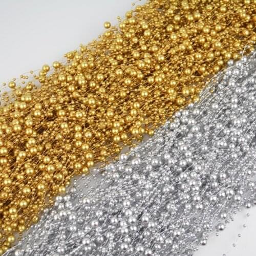 135cm/strips 8+3mm 20Strips Pearl garland string DIY Party Garland Wedding Centerpieces Bridal Bouquet Crafts Decoration