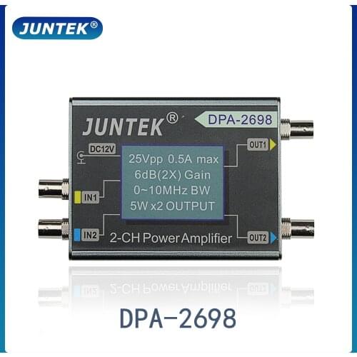JUNTEK DPA-2698 High Power Dual Channel DDS Function Signal Generator Power Amplifier DC Power Amplifier 10MHz