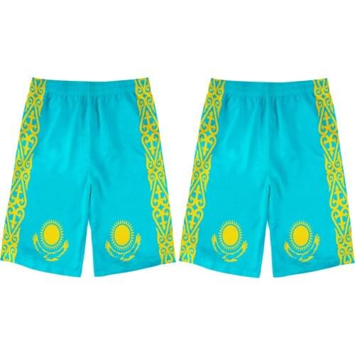 KAZAKHSTAN youth diy free custom name number kaz beach shorts nation flag kz russian kazakh country college print photo shorts