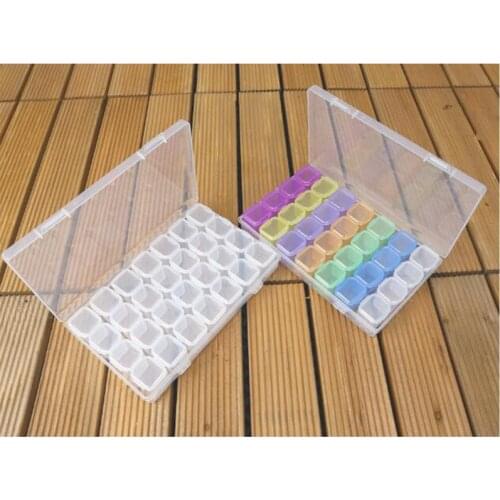 28 Slots diamond painting Box Accessories Clear plastic Beads Display Storage Boxes diamond Embroidery tools Accessory