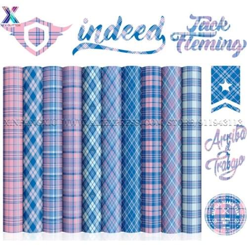 XFX Sublimation Vinyl 9 Pcs 12*12 IN Plaid Permanent Infusible Transfer Sheets Ink for Cricut Use for Mouse Polyester Fabric Ink