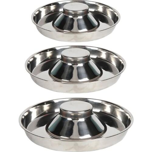 Pet Stainless Steel Dog Bowl Puppy Litter Food Feeding Dish Weaning SilverStainless Feeder Water Bowl Pets Feeder Bowl and Water