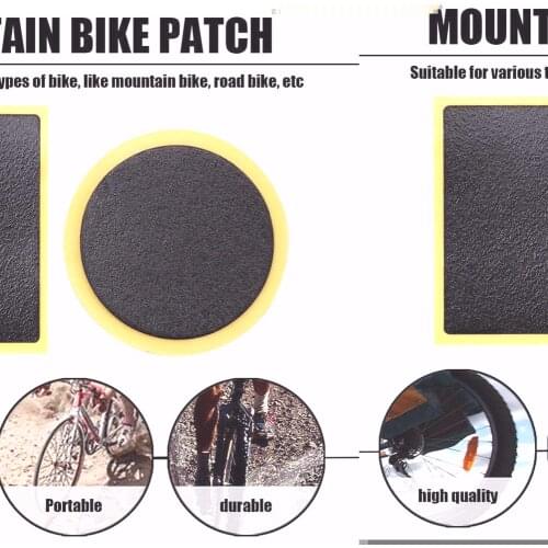 Bicycle Tire Patch Cycling Mountain/Road Bike Tyre Puncture Fast Repair Tools Black Bicycle Inner Tire Patches
