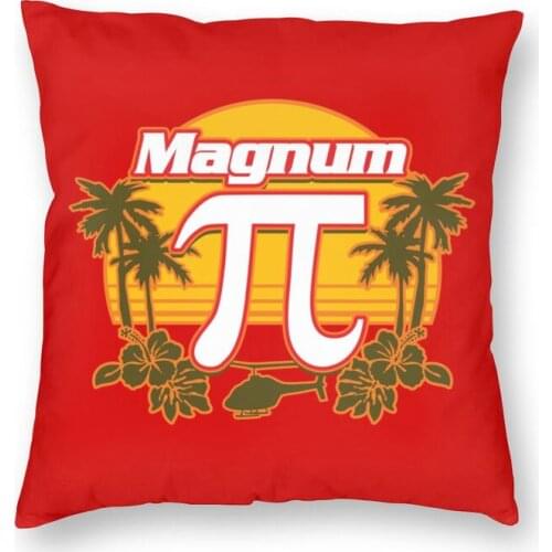 Pi Funny Vintage Sunset Hawaiian Island Design Square Throw Pillow Case Home Decor Math Teacher Cushion Cover for Living Room