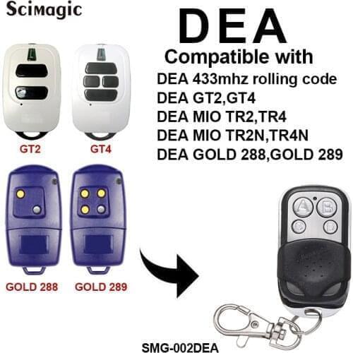 DEA 433MHz Rolling Ccode Garage Door Remote Control Handheld Transmitter, Door Controller DEA MLO TR2 TR4, DEA MLO TRN2 TRN4