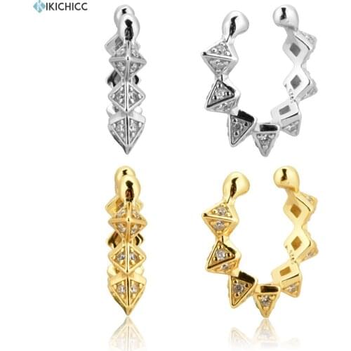 Kikichicc 925 Sterling Silver Full Spike Fashion Women Luxury Earcuff Cuffs Earring Non Piercing Clips 2020 Fashion Fine Jewelry