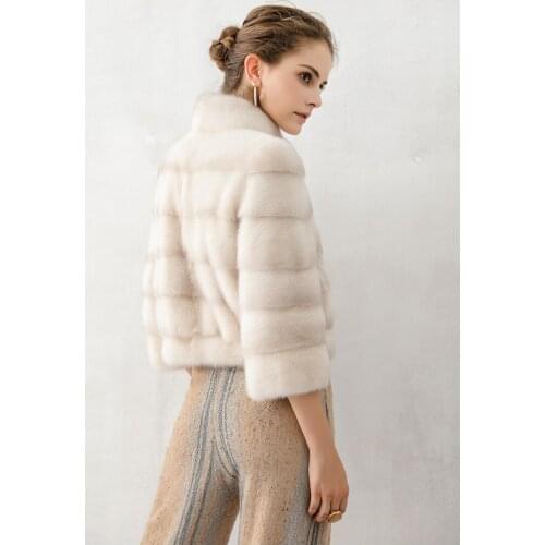Mink Pelt Full Fur Coat Women Luxury 100% Natural Real Fur Jacket Female Stand Collar Winter Short Outerwear B1602WYQ785