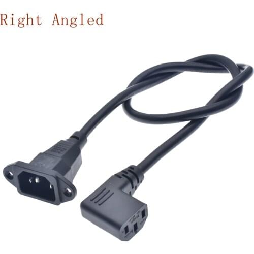 IEC320 C14 to C13 Extension cord,C14 with screw holes and C13 Right Angled Short,30CM lenght,H05VV-F 3G 0.75MM