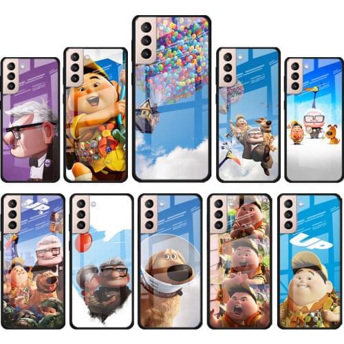 Up Disney movie for Samsung Galaxy S21 Ultra Plus A72 A52 4G 5G M51 M31 M21 Luxury Tempered Glass Phone Case Cover