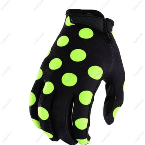 Classic black green polka dot bicycle gloves men women full finger bike gloves mtb BMX downhill motorcycle cycling gloves
