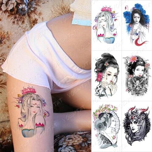 Waterproof Temporary Tattoo Sticker Forest Deer Bird Skull Flower Flash Tattoos Color Family Tree Body Art Arm Fake Tatoo Women