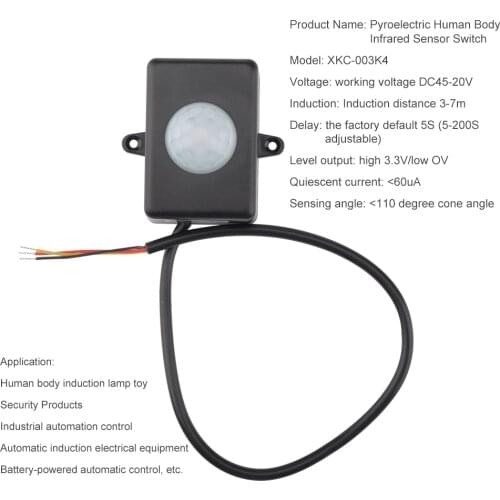 Highly Sensitive PIR Motion Sensor Light Switch DC4.5V-20V Automatic Infrared Motion Sensor Switch Human Body Induction Module