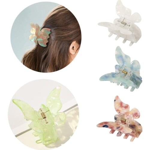 Acrylic Hairpins Claws Plastic Pure Color Clips Retro Hairband Fixed Ponytail Make-up Girls Hairdress Hair Accessories Women