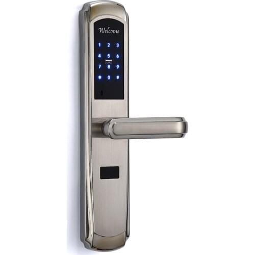 Rental room 304 stainless steel apartment lock silver interior room door password swipe card induction lock