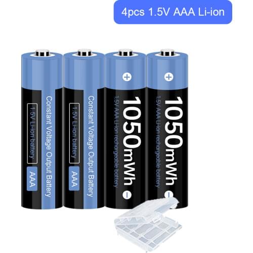 1.5v AAA rechargeable battery 1050mAh AAA 1.5V Li ion rechargeable battery for remote control toy light
