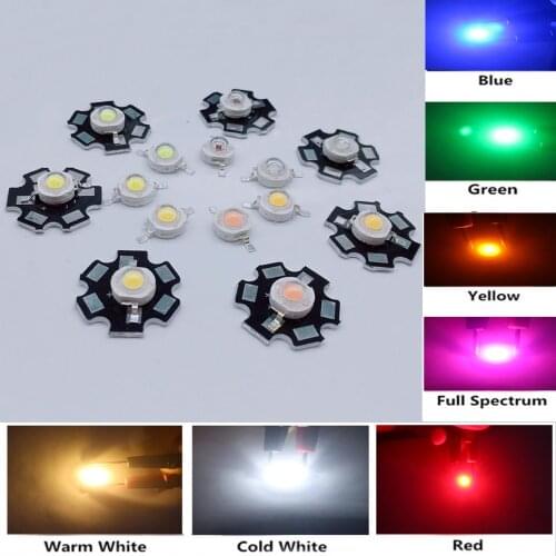 100PCS 1W 3W LED COB Lamp Chip White Red Blue Yellow Pink UV RGB Mini LED Bulb Diode Beads For DIY LED Floodlight Spotlight