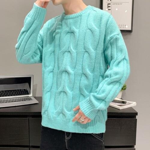 2020 New Fashion Sweaters Mens Pullovers Long Sleeves Autumn Winter Pullovers Knitted O-Neck Sweaters Men Tops Youthful Male