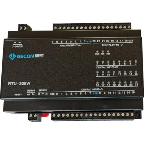 24DI digital input 8AI analog acquisition Modbus IO module RS485 232 PLC expansion