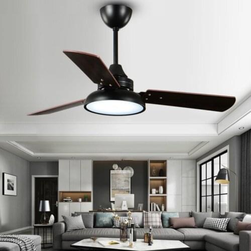 42 Inch Wooden Ceiling Fan Light With Remote Control 24W LED Lights Tri-Color Change Fine 100% Copper Motor