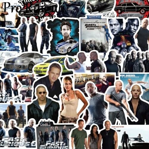 50pcs Fast and Furious Stickers paster characters anime movie funny decals scrapbooking diy phone laptop waterproof decorations