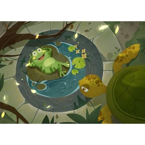 DIY Diamond Painting Cartoon Frog at the Bottom of the Well Square Diamond Round Cross Stitch Decor Frameless JX289