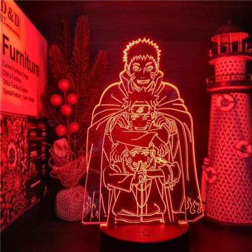 Naruto Grow Up Anime 3d Lamp Acrylic Led Night Light Naruto Shippuden Lamp for Hom Bedroom Decoration Light Kids Birthday Gift