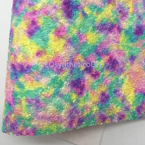 1PC 21X29CM Glitter Fabric, Chunky Glitter Leather, Cloundy Colors Glitter Leather Sheet For Making Bows LEOsyntheticoDIY T481A