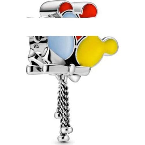 Authentic 925 Sterling Silver Bead Dis Mouse Balloons Charm Fit Fashion Women Pandora Bracelet Bangle Gift DIY Jewelry