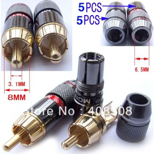 Black RCA Plug Audio Video for Speaker Cable Amplifiers