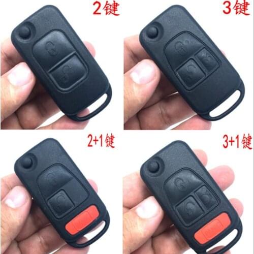 DAKATU With Logo Flip Folding Replacement Remote Car Key Shell For Benz W168 W124 W202 W203 A C E ML C CL S SL SEL SLK E113
