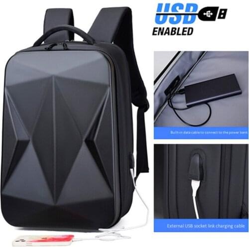 Hard Shell Business Backpack Computer Bag Waterproof Laptop Tablet PC Storage Bags School College Student Schoolbag USB Travel