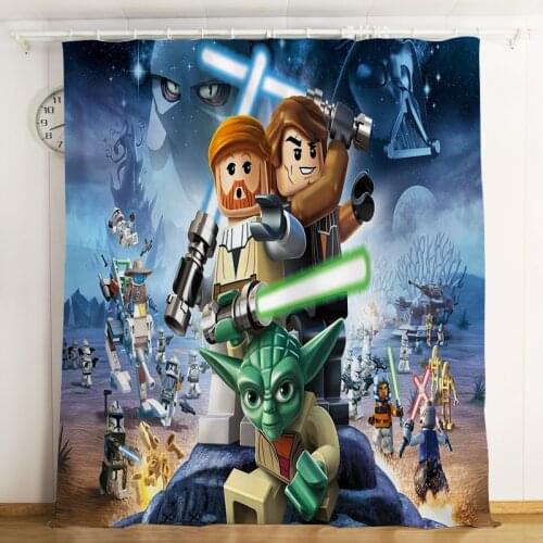 Disney Star Wars Baby Yoda Brushed Blackout Curtain Creative Boys Children Gifts for Bedroom Kitchen Living Room Custom Image