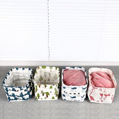 Cotton Desktop Storage Box Waterproof Toy Sundries Storage Basket Cosmetic Underware Storage Organizer Office Stationery