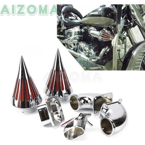 Chrome Motorcycle Twin Spike Air Cleaner for Suzuki Boulevard M109 M109R 1983-2019 Dual Washable Billet Air Fliter Intake Kit