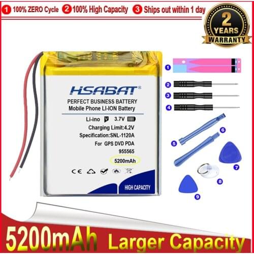 HSABAT 0 Cycle 5200mAh 955565 Battery for Power Bank Bluetooth Speakers Tablet DVD High Quality Replacement Accumulator