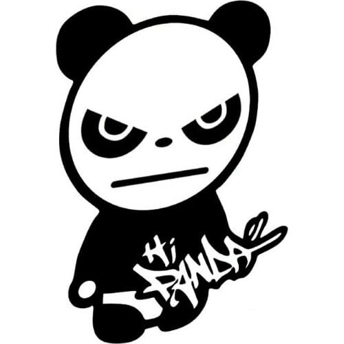 Personality Car Stickers Personality Panda PVC Car Decoration Accessories Stickers Creative Waterproof Sunscreen Black/white